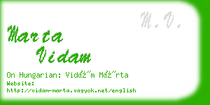 marta vidam business card